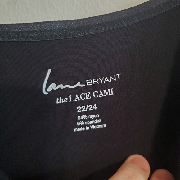 Lane Bryant Black Beaded Lace Trim Cami Tank Top Size 22/24 Y2K Whimsigoth Fairy - Picture 7 of 9